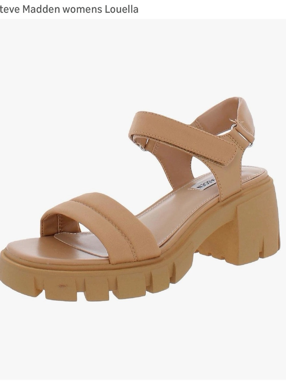 Steve Madden Cognac Tan Platform Block Heel Sandals